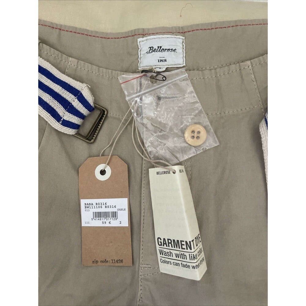 NWT Bellerose 11426 safari beige shorts Belt Women  Sz 2 - Picture 3 of 7